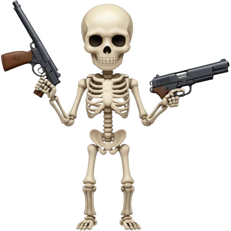 Skeleton with gun emoji