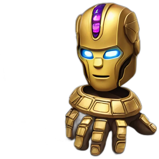infinity gauntlet with stones coding on laptop emoji
