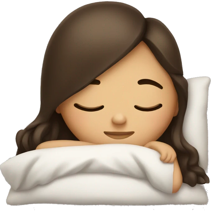 Brunette girl sleeping emoji