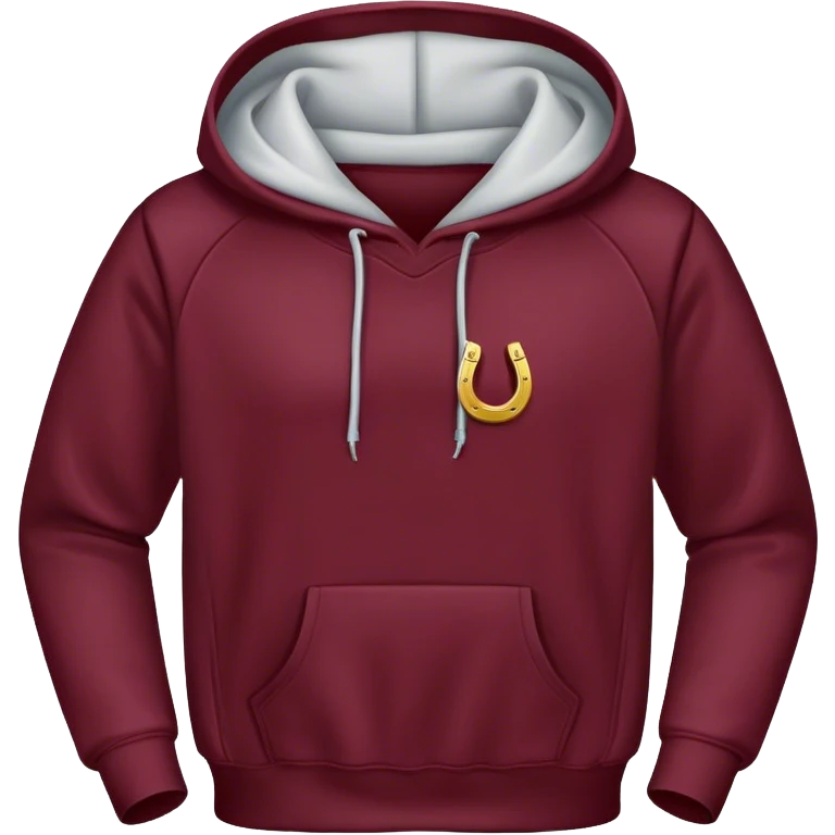 A hoodie with a maroon horseshoe on it ￼ emoji