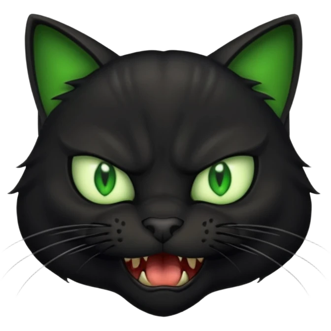 An angry black cat emoji