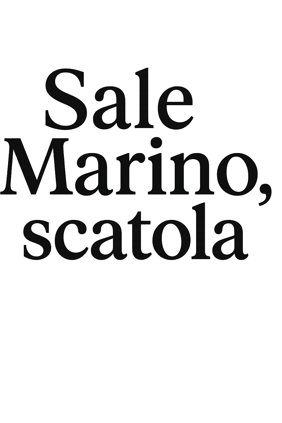 Sale Marino, scatola in italiano emoji