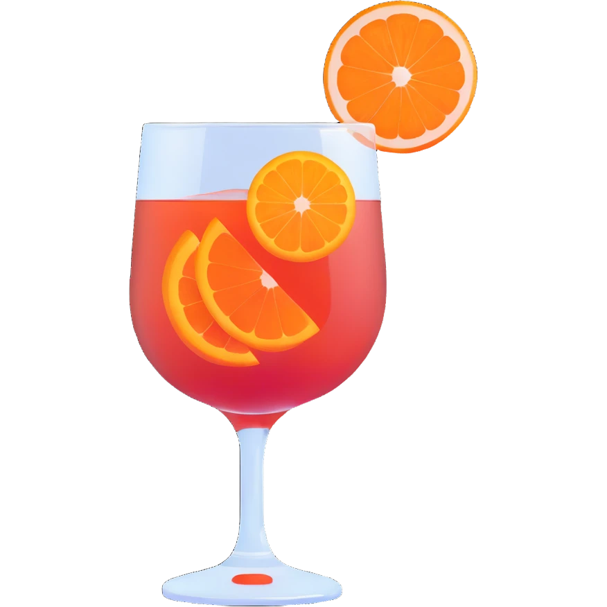 negroni cocktail glass with orange slice emoji