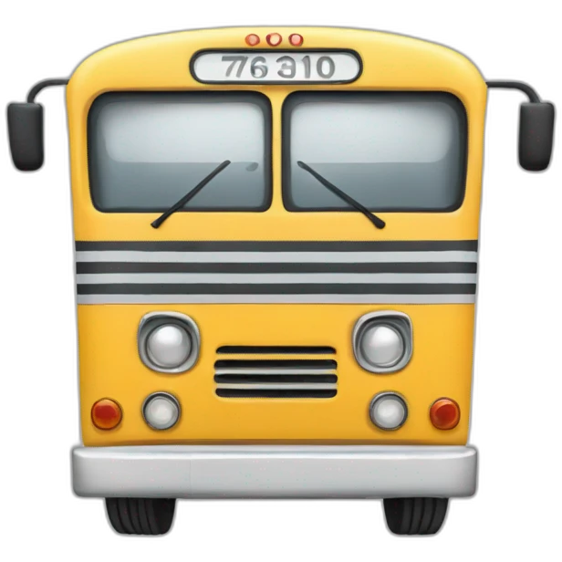Bus avec plaque d’immatriculation 136 emoji