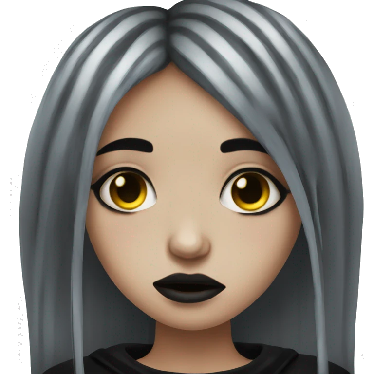 Goth girl crying with makeup streaks down her cheeks emoji