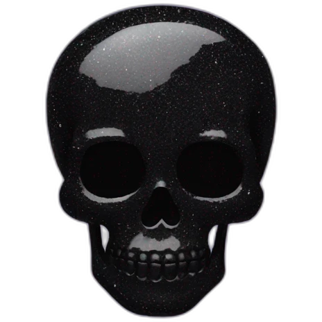 Black glitter skull emoji