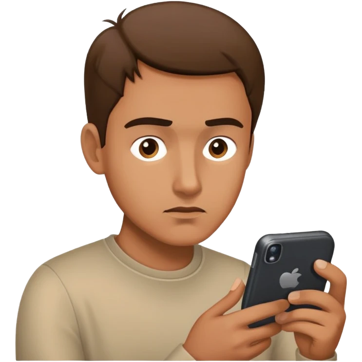 A guy watching a phone emoji