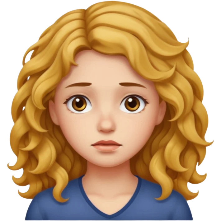 Girl with fair wavy hair made the job done and is tired emoji