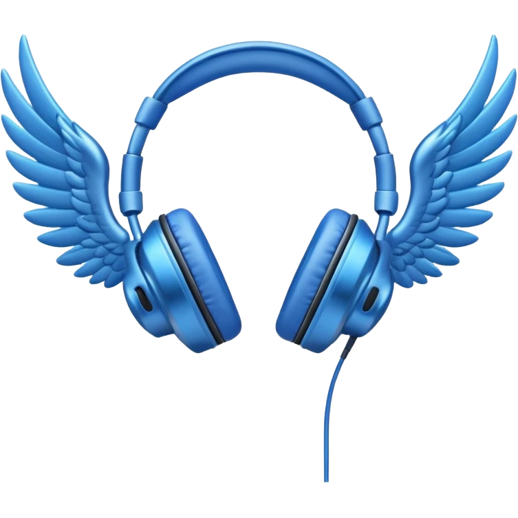 blue headphones with wings emoji