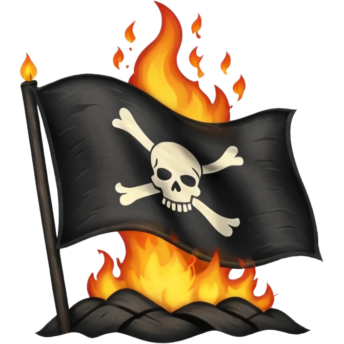 Burning black flag emoji