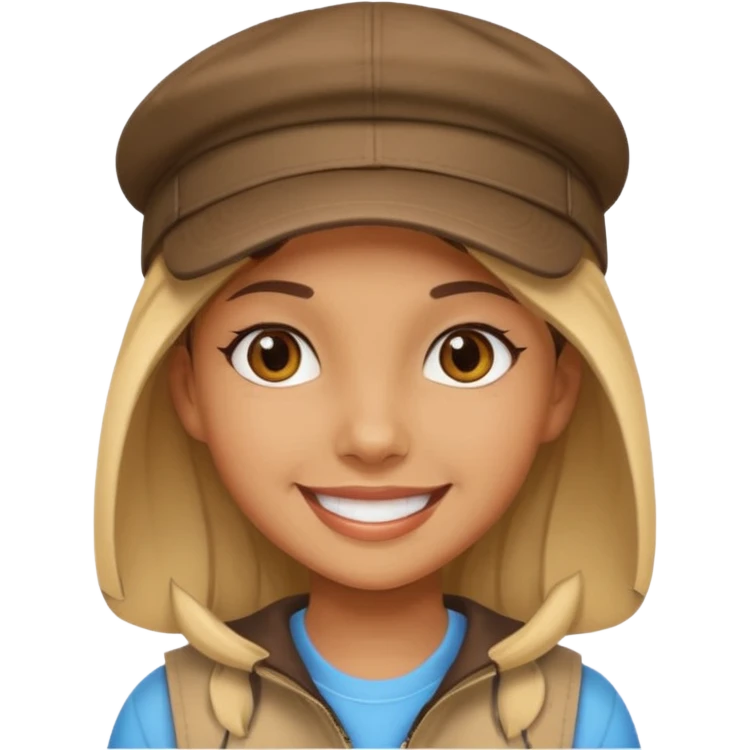 One girl with cap emoji