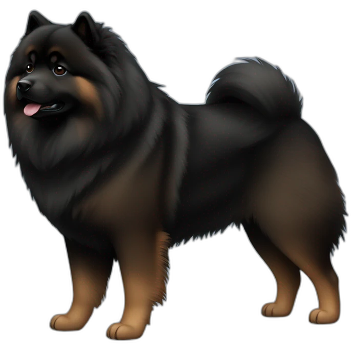 Full Black eurasier all body emoji