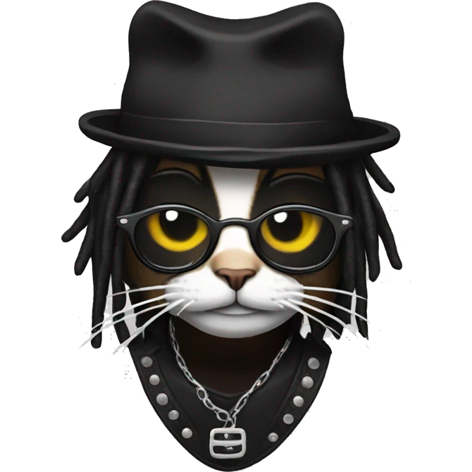 Cat looking like Al Jourgensen from band Ministry emoji