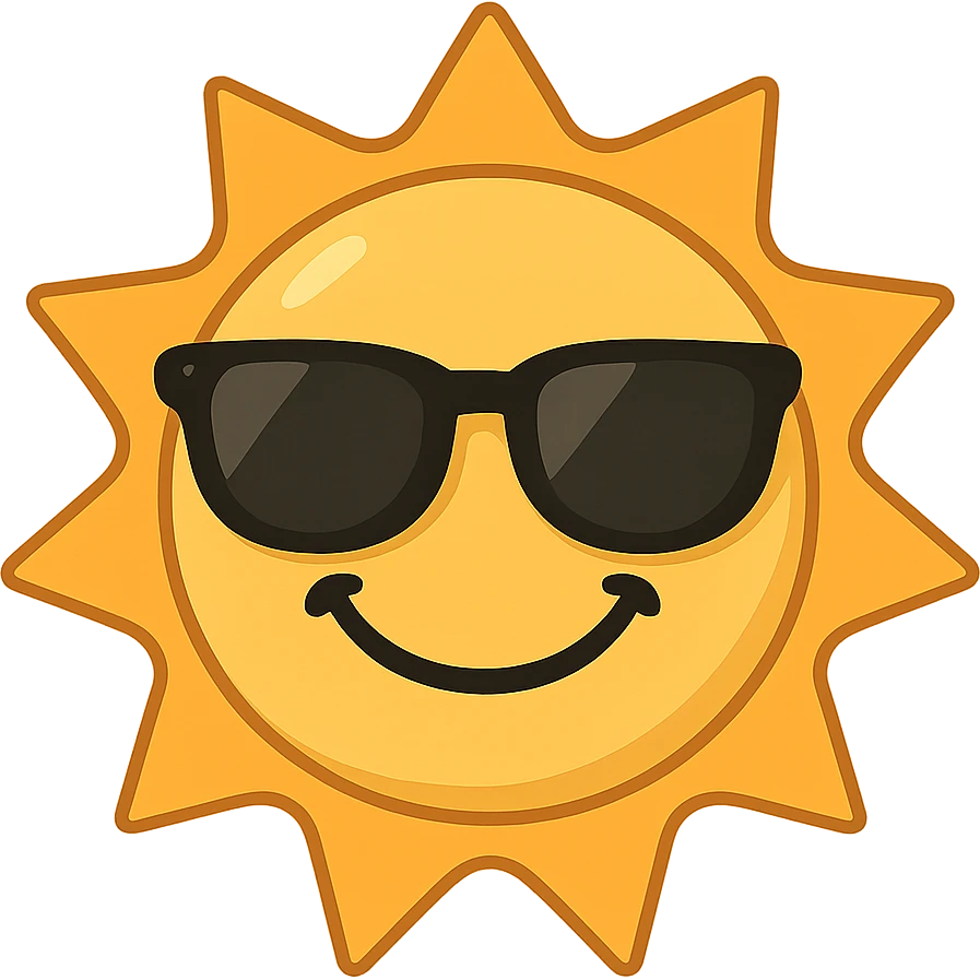 a smiling sun with sunglasses emoji