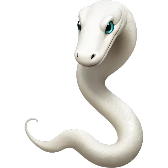 Stylish white snake emoji