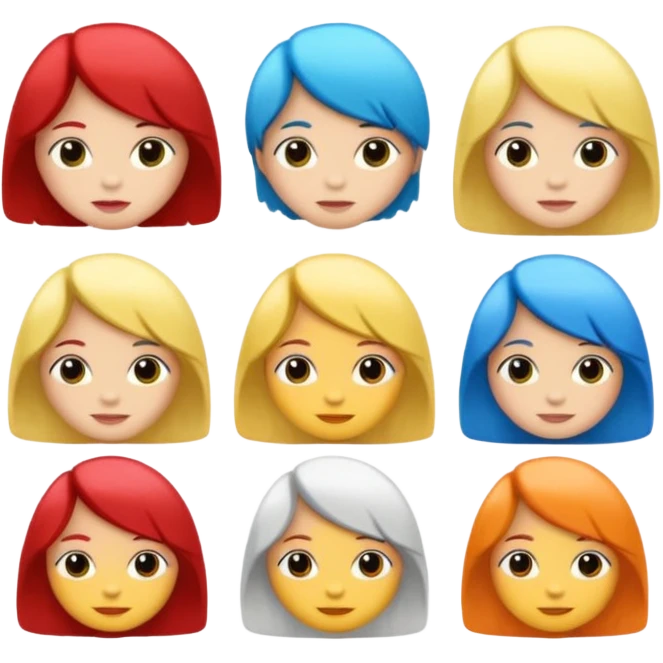 pelo con diferentes colores emoji