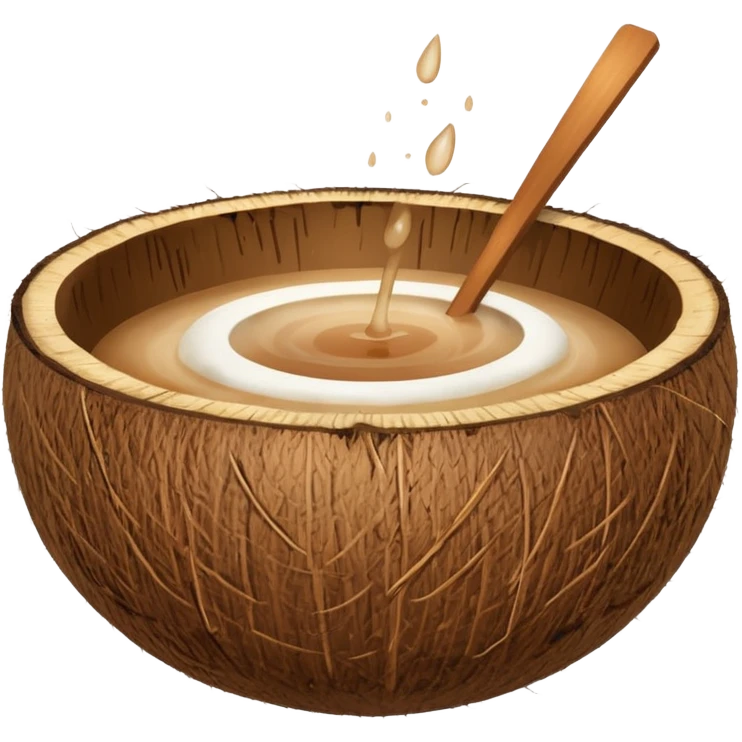 coconut bowl with brown water in jt emoji