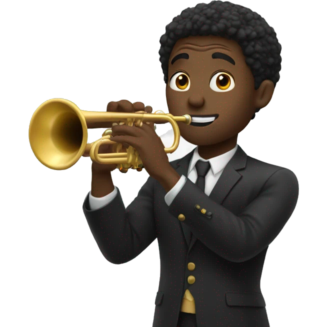 a black man with a trumpet emoji