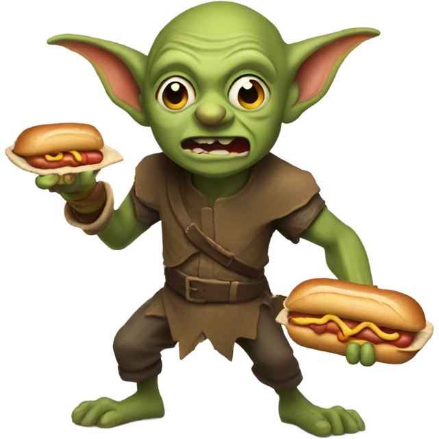 Goblin stealing hotdogs emoji