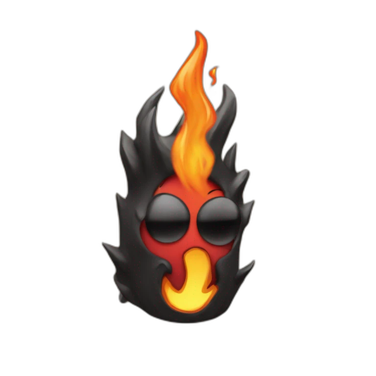 Fuego con la palabra hot emoji