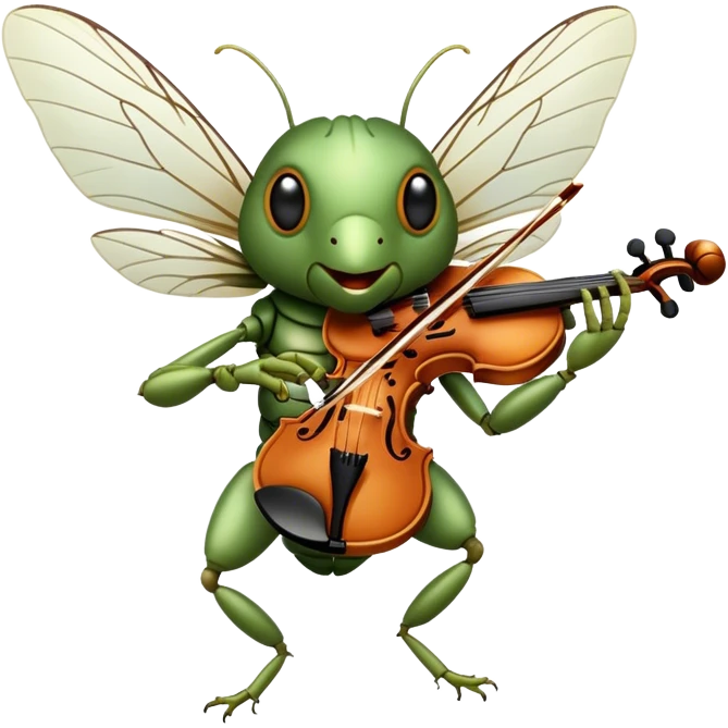 cicada playing violon  emoji