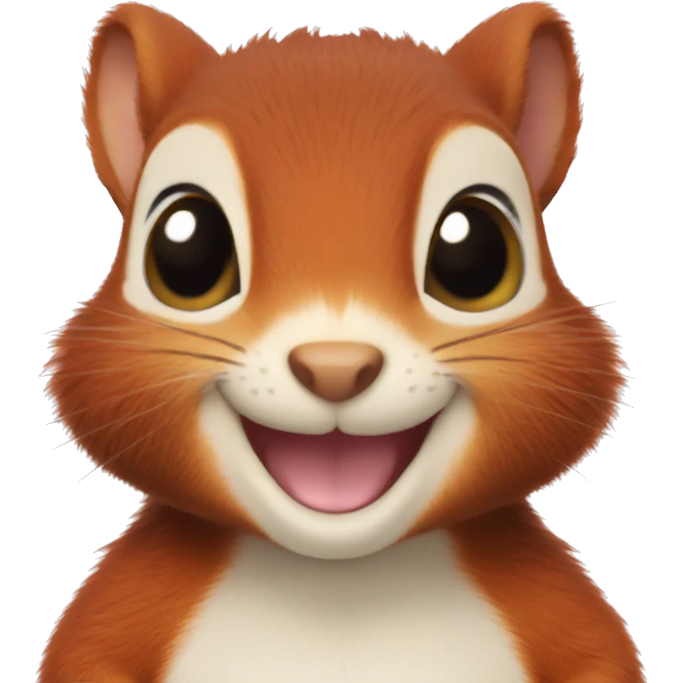 Cute baby red squirrel face smiling  emoji