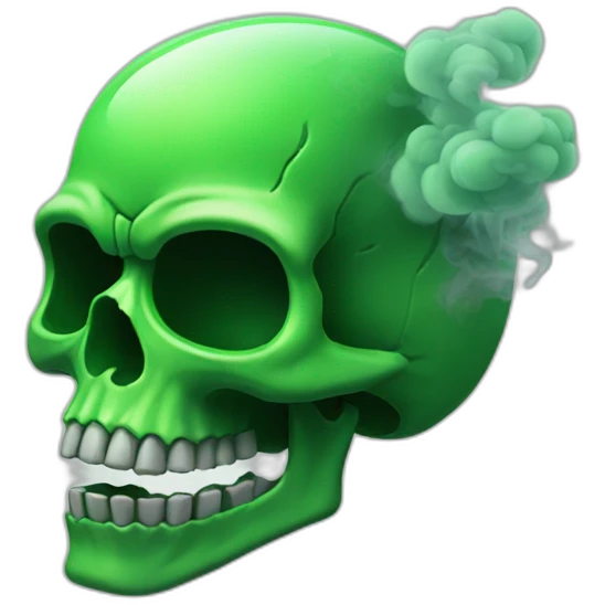 Green Skull with smoke emoji