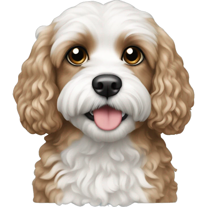 Cavapoo black and white  emoji