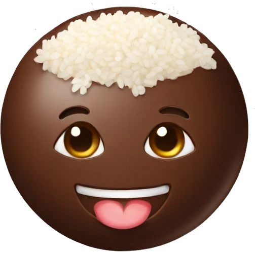 Chocolate with rice emoji