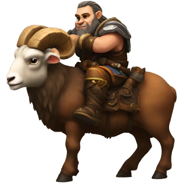 Warcraft dwarf riding a ram emoji