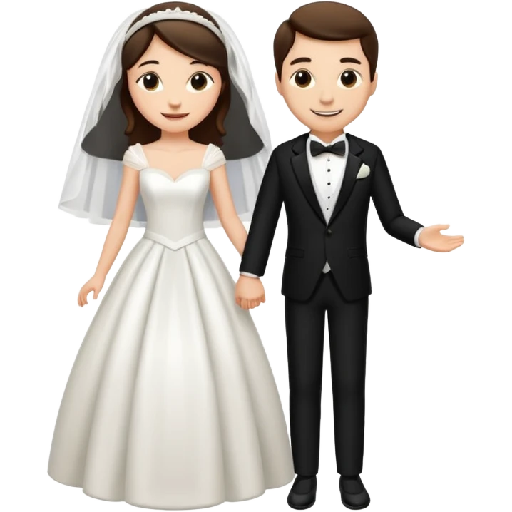 bride and groom in wedding emoji