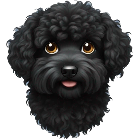 black fluffy curly dog emoji