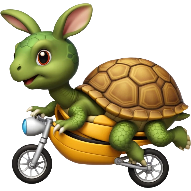 turtle and rabbit racing emoji