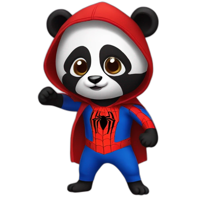 Panda dressed as spiderman emoji