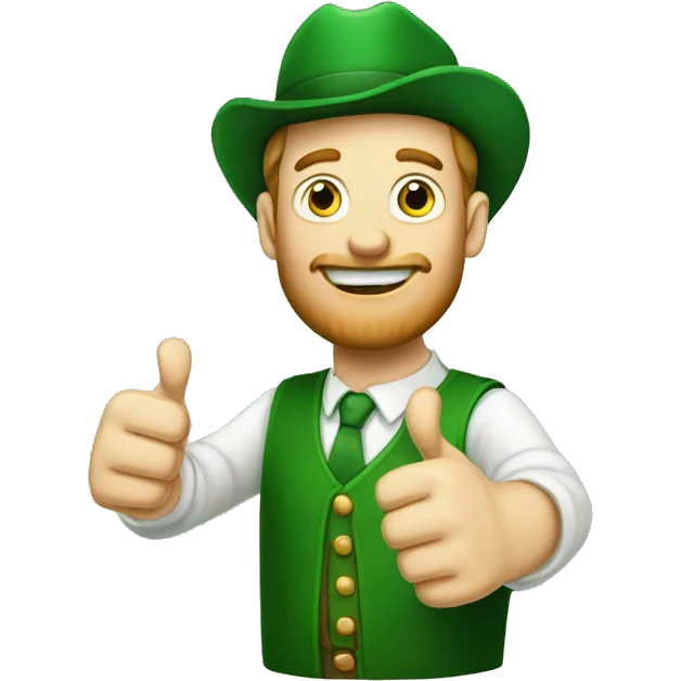 Irishman shows thumbs up emoji