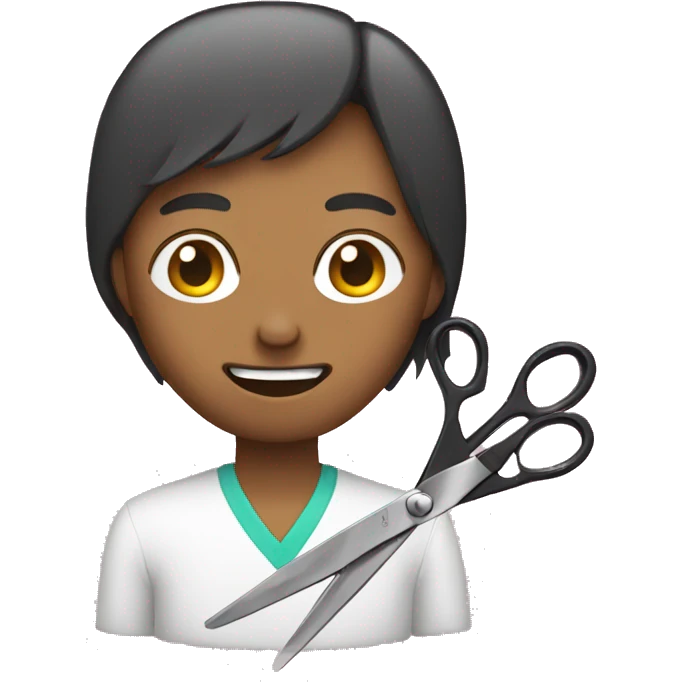 Person cutting of scissors emoji