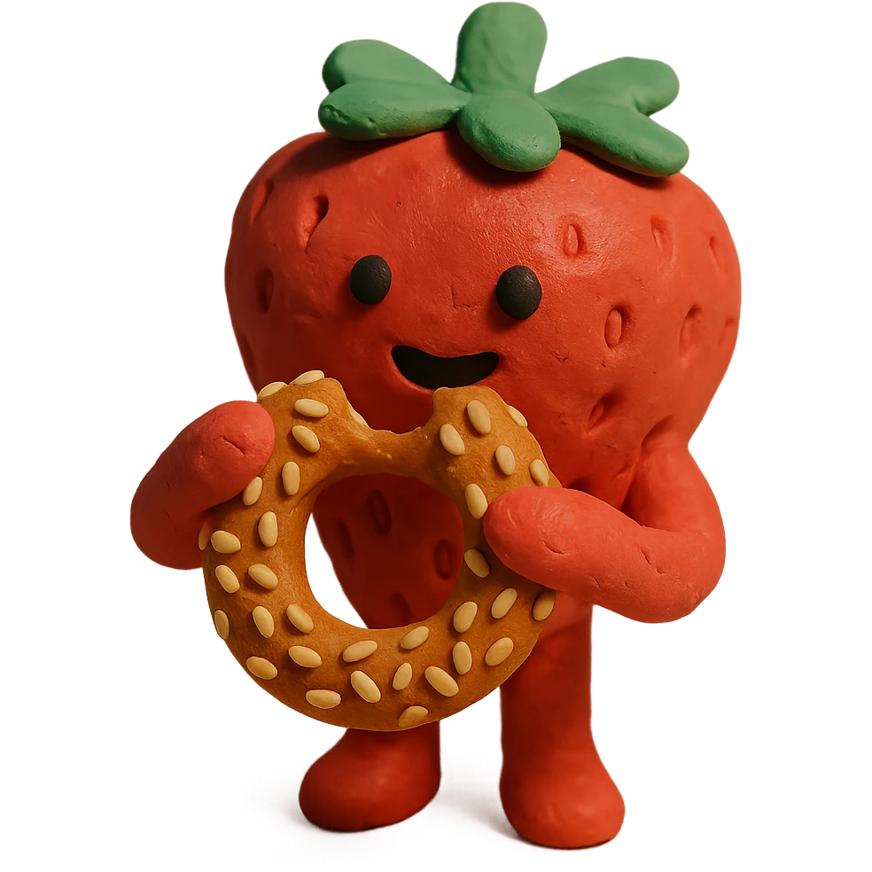 simit yiyen çilek emoji