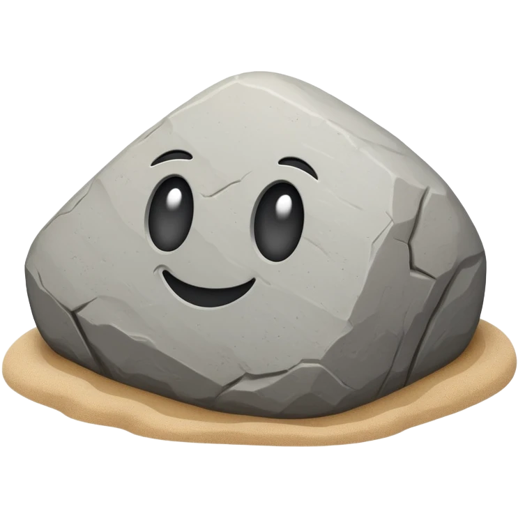 generate realistic detailed stone in 3d style with sand  emoji