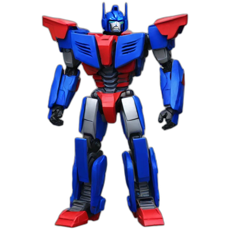 Transformer red blue power stand up right leg front left leg back emoji