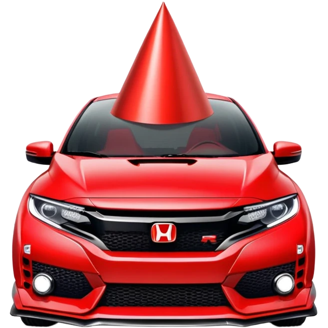 Honda civic type r with birthday hat emoji