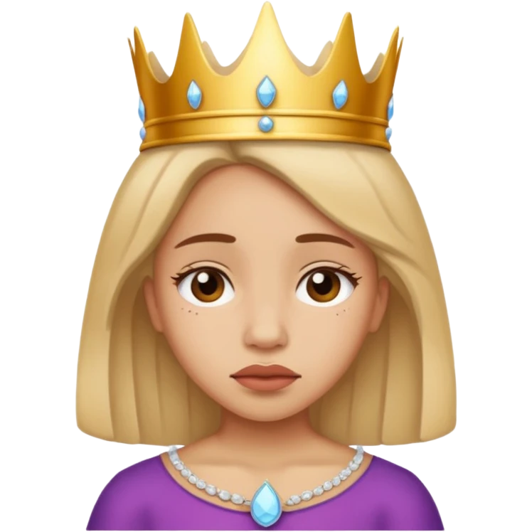 A girl saying queen, never cry emoji
