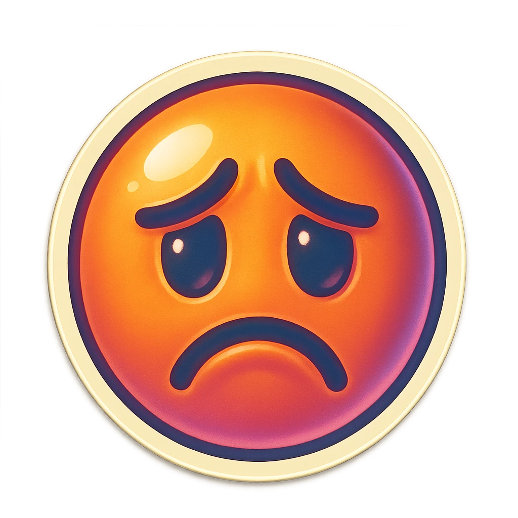 illustration of a sad human face sticker style emoji