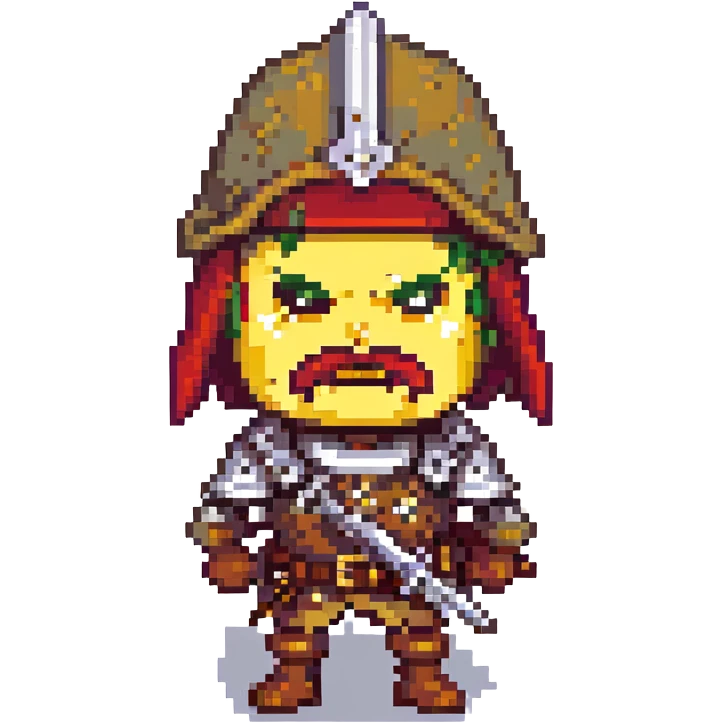 Landsknecht mercenary face with an angry expression emoji