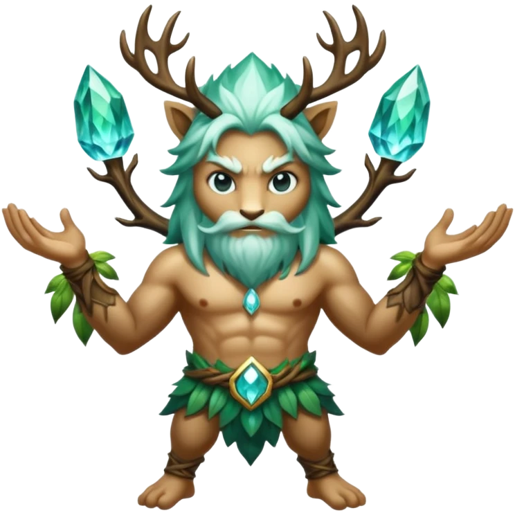 forest spirit power stance crystal energy rising emoji
