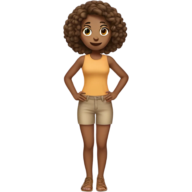Tan girl posing full body emoji