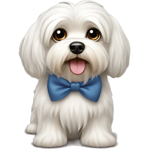 Black havanese dog with bow emoji