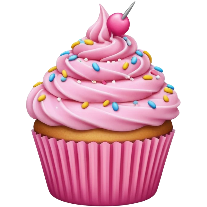 Cupcake with pink icing emoji
