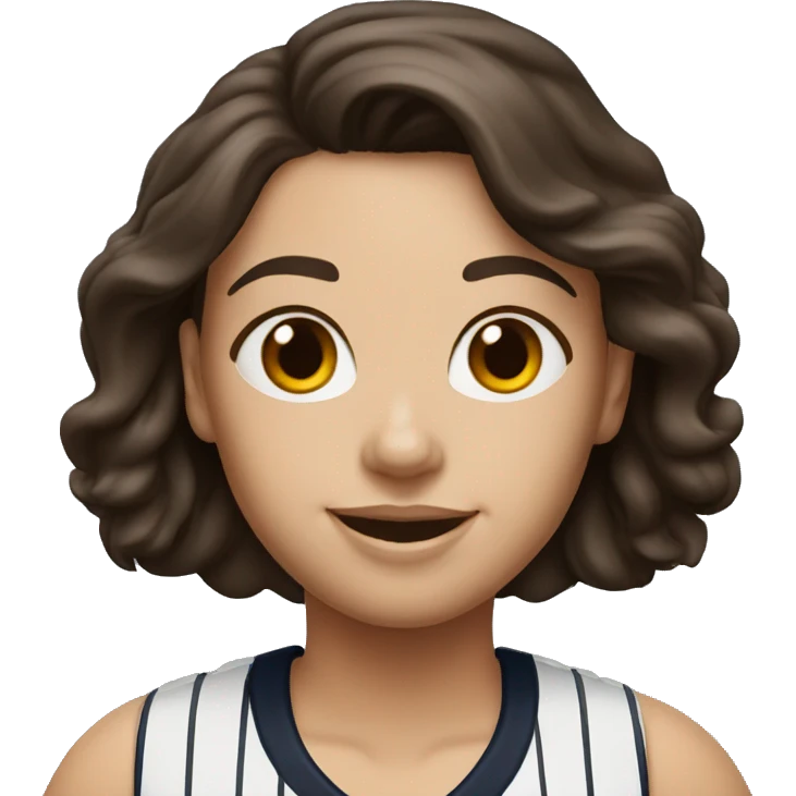 Smile brunette female with Yankees jersey  emoji