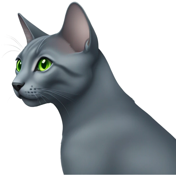 Russian blue with green eyes profile emoji