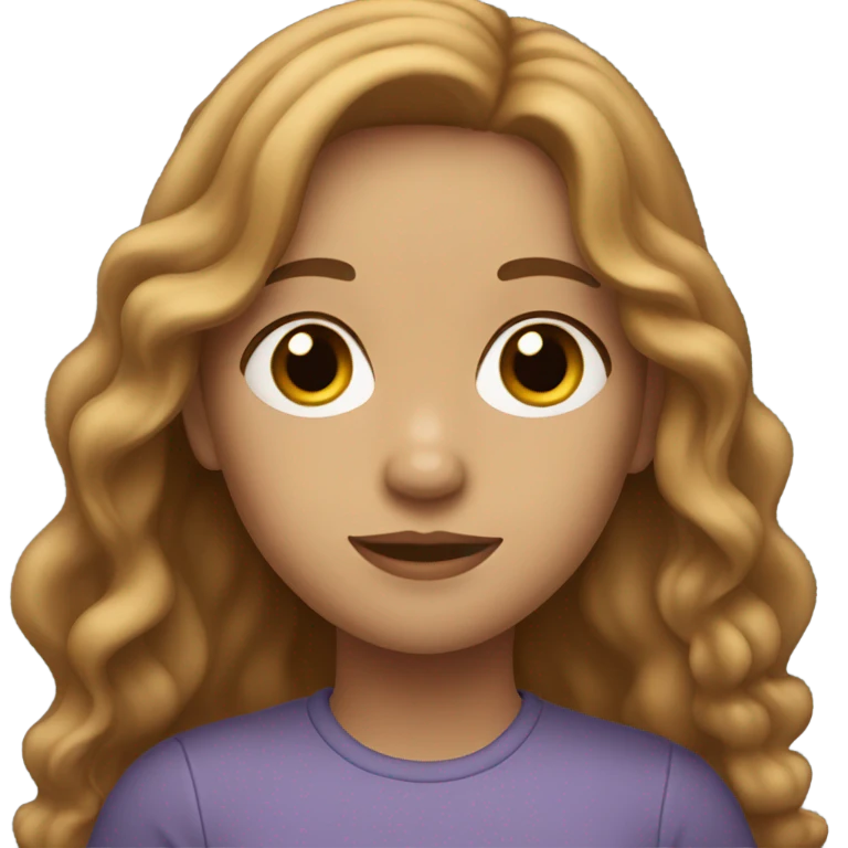 girl with light brown long wavy hair emoji